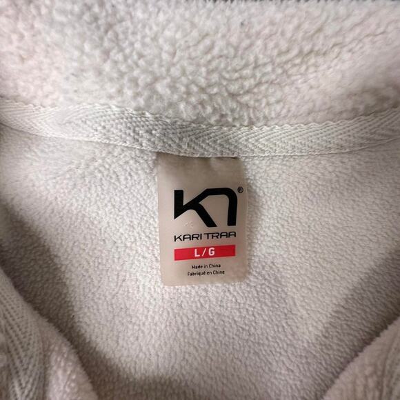 Kari Traa Rothe Midlayer Cream/Forest Green Fleece Full-zip Sweater Jacket L - Picture 3 of 7